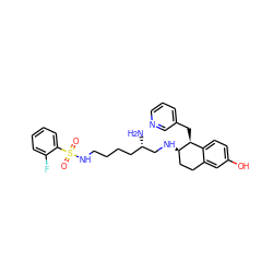 N[C@@H](CCCCNS(=O)(=O)c1ccccc1F)CN[C@@H]1CCc2cc(O)ccc2[C@@H]1Cc1cccnc1 ZINC000038320259