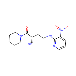 N[C@@H](CCNc1ncccc1[N+](=O)[O-])C(=O)N1CCCCC1 ZINC000013561252