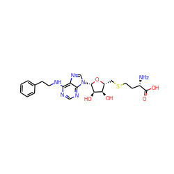 N[C@@H](CCSC[C@H]1O[C@@H](n2cnc3c(NCCc4ccccc4)ncnc32)[C@H](O)[C@@H]1O)C(=O)O ZINC000035850779