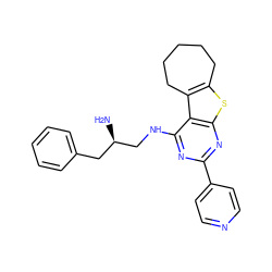 N[C@@H](CNc1nc(-c2ccncc2)nc2sc3c(c12)CCCCC3)Cc1ccccc1 ZINC000223675460