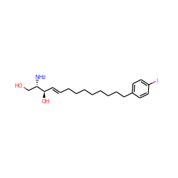 N[C@@H](CO)[C@H](O)/C=C/CCCCCCCCc1ccc(I)cc1 ZINC000043063816