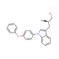 N[C@@H](CO)Cc1cn(-c2ccc(Oc3ccccc3)cc2)c2ccccc12 ZINC000146708839