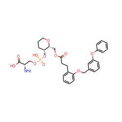 N[C@@H](CO[P@](=O)(O)O[C@@H]1CCCO[C@@H]1COC(=O)CCc1ccccc1OCc1cccc(Oc2ccccc2)c1)C(=O)O ZINC000220959370