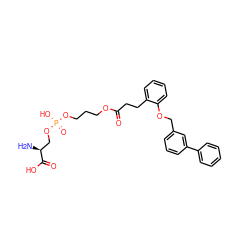 N[C@@H](CO[P@](=O)(O)OCCCOC(=O)CCc1ccccc1OCc1cccc(-c2ccccc2)c1)C(=O)O ZINC001772657701