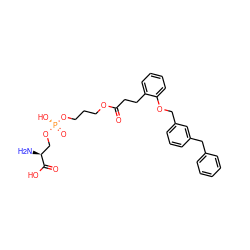 N[C@@H](CO[P@](=O)(O)OCCCOC(=O)CCc1ccccc1OCc1cccc(Cc2ccccc2)c1)C(=O)O ZINC001772602752