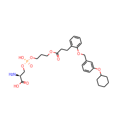 N[C@@H](CO[P@](=O)(O)OCCCOC(=O)CCc1ccccc1OCc1cccc(OC2CCCCC2)c1)C(=O)O ZINC001772641651