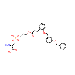 N[C@@H](CO[P@](=O)(O)OCCCOC(=O)CCc1ccccc1OCc1cccc(OCc2ccccc2)c1)C(=O)O ZINC001772654140