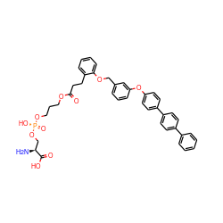 N[C@@H](CO[P@](=O)(O)OCCCOC(=O)CCc1ccccc1OCc1cccc(Oc2ccc(-c3ccc(-c4ccccc4)cc3)cc2)c1)C(=O)O ZINC001772625083