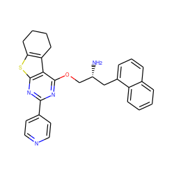 N[C@@H](COc1nc(-c2ccncc2)nc2sc3c(c12)CCCC3)Cc1cccc2ccccc12 ZINC000223686262