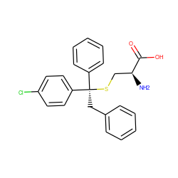 N[C@@H](CS[C@](Cc1ccccc1)(c1ccccc1)c1ccc(Cl)cc1)C(=O)O ZINC000084706024