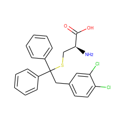 N[C@@H](CSC(Cc1ccc(Cl)c(Cl)c1)(c1ccccc1)c1ccccc1)C(=O)O ZINC000084709929