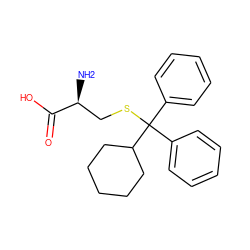 N[C@@H](CSC(c1ccccc1)(c1ccccc1)C1CCCCC1)C(=O)O ZINC000029135062