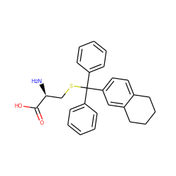 N[C@@H](CSC(c1ccccc1)(c1ccccc1)c1ccc2c(c1)CCCC2)C(=O)O ZINC000095582949