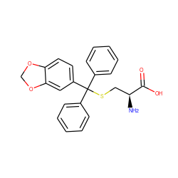 N[C@@H](CSC(c1ccccc1)(c1ccccc1)c1ccc2c(c1)OCO2)C(=O)O ZINC000004972401