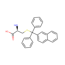 N[C@@H](CSC(c1ccccc1)(c1ccccc1)c1ccc2ccccc2c1)C(=O)O ZINC000005049532