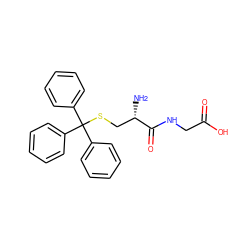 N[C@@H](CSC(c1ccccc1)(c1ccccc1)c1ccccc1)C(=O)NCC(=O)O ZINC000005082411