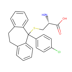 N[C@@H](CSC1(c2ccc(Cl)cc2)c2ccccc2CCc2ccccc21)C(=O)O ZINC000205127045