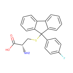 N[C@@H](CSC1(c2ccc(F)cc2)c2ccccc2-c2ccccc21)C(=O)O ZINC000005081021