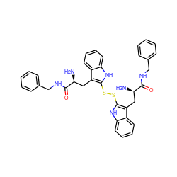 N[C@@H](Cc1c(SSc2[nH]c3ccccc3c2C[C@@H](N)C(=O)NCc2ccccc2)[nH]c2ccccc12)C(=O)NCc1ccccc1 ZINC000027429602