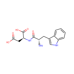 N[C@@H](Cc1c[nH]c2ccccc12)C(=O)N[C@@H](CC(=O)O)C(=O)O ZINC000002556664