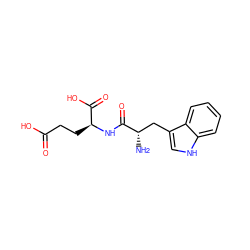 N[C@@H](Cc1c[nH]c2ccccc12)C(=O)N[C@@H](CCC(=O)O)C(=O)O ZINC000002384989