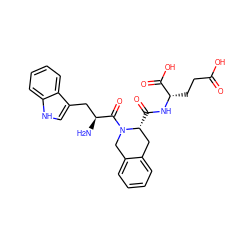 N[C@@H](Cc1c[nH]c2ccccc12)C(=O)N1Cc2ccccc2C[C@H]1C(=O)N[C@@H](CCC(=O)O)C(=O)O ZINC000029336096