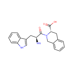 N[C@@H](Cc1c[nH]c2ccccc12)C(=O)N1Cc2ccccc2C[C@H]1C(=O)O ZINC000004391809