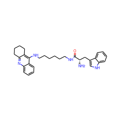 N[C@@H](Cc1c[nH]c2ccccc12)C(=O)NCCCCCCNc1c2c(nc3ccccc13)CCCC2 ZINC000299834592