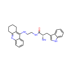 N[C@@H](Cc1c[nH]c2ccccc12)C(=O)NCCNc1c2c(nc3ccccc13)CCCC2 ZINC000040972866