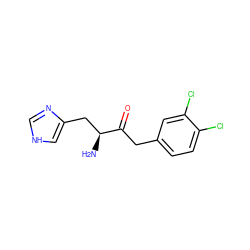 N[C@@H](Cc1c[nH]cn1)C(=O)Cc1ccc(Cl)c(Cl)c1 ZINC000028647732