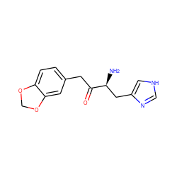 N[C@@H](Cc1c[nH]cn1)C(=O)Cc1ccc2c(c1)OCO2 ZINC000028647743