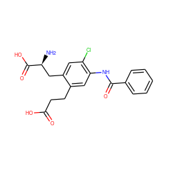 N[C@@H](Cc1cc(Cl)c(NC(=O)c2ccccc2)cc1CCC(=O)O)C(=O)O ZINC000299829193