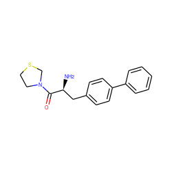 N[C@@H](Cc1ccc(-c2ccccc2)cc1)C(=O)N1CCSC1 ZINC000014947624