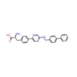 N[C@@H](Cc1ccc(-c2cnc(NCc3ccc(-c4ccccc4)cc3)cn2)cc1)C(=O)O ZINC000040394402