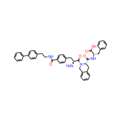 N[C@@H](Cc1ccc(C(=O)NCCc2ccc(-c3ccccc3)cc2)cc1)C(=O)N1Cc2ccccc2C[C@H]1C(=O)N[C@@H](Cc1ccccc1)C(=O)O ZINC000049722843