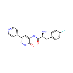 N[C@@H](Cc1ccc(F)cc1)C(=O)Nc1cc(-c2ccncc2)c[nH]c1=O ZINC000084689293