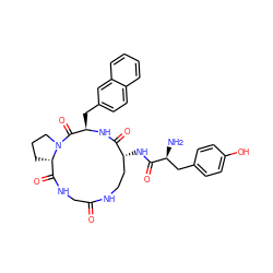 N[C@@H](Cc1ccc(O)cc1)C(=O)N[C@@H]1CCNC(=O)CNC(=O)[C@@H]2CCCN2C(=O)[C@@H](Cc2ccc3ccccc3c2)NC1=O ZINC000036215437