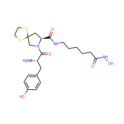 N[C@@H](Cc1ccc(O)cc1)C(=O)N1CC2(C[C@H]1C(=O)NCCCCCC(=O)NO)SCCS2 ZINC000072105358