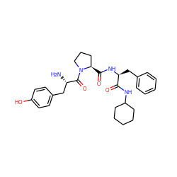 N[C@@H](Cc1ccc(O)cc1)C(=O)N1CCC[C@H]1C(=O)N[C@@H](Cc1ccccc1)C(=O)NC1CCCCC1 ZINC000013580788