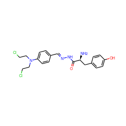 N[C@@H](Cc1ccc(O)cc1)C(=O)NN=Cc1ccc(N(CCCl)CCCl)cc1 ZINC000254014367