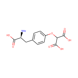 N[C@@H](Cc1ccc(OC(C(=O)O)C(=O)O)cc1)C(=O)O ZINC000021984106