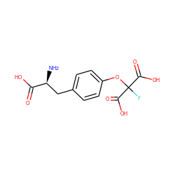 N[C@@H](Cc1ccc(OC(F)(C(=O)O)C(=O)O)cc1)C(=O)O ZINC000008378982