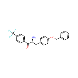 N[C@@H](Cc1ccc(OCc2ccccc2)cc1)C(=O)c1ccc(C(F)(F)F)cc1 ZINC000013861275