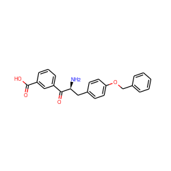 N[C@@H](Cc1ccc(OCc2ccccc2)cc1)C(=O)c1cccc(C(=O)O)c1 ZINC000013861274