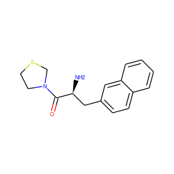 N[C@@H](Cc1ccc2ccccc2c1)C(=O)N1CCSC1 ZINC000014947647