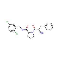 N[C@@H](Cc1ccccc1)C(=O)N1CCC[C@H]1C(=O)NCc1cc(Cl)ccc1Cl ZINC000215283387