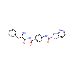 N[C@@H](Cc1ccccc1)C(=O)NC(=O)c1ccc(NC(=O)N2Cc3cccnc3C2)cc1 ZINC001772657213