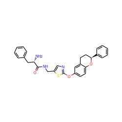 N[C@@H](Cc1ccccc1)C(=O)NCc1cnc(Oc2ccc3c(c2)CC[C@@H](c2ccccc2)O3)s1 ZINC000145529884