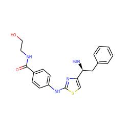 N[C@@H](Cc1ccccc1)c1csc(Nc2ccc(C(=O)NCCO)cc2)n1 ZINC000061898381