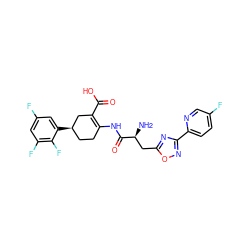 N[C@@H](Cc1nc(-c2ccc(F)cn2)no1)C(=O)NC1=C(C(=O)O)C[C@H](c2cc(F)cc(F)c2F)CC1 ZINC000049034847